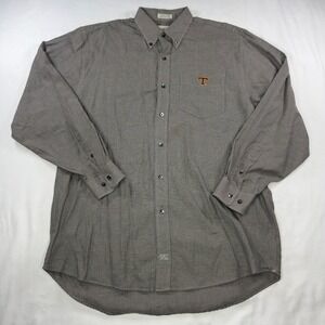 Cutter & Buck Shirt Mens XL Tennessee Vols Houndstooth Button Down Black Brown